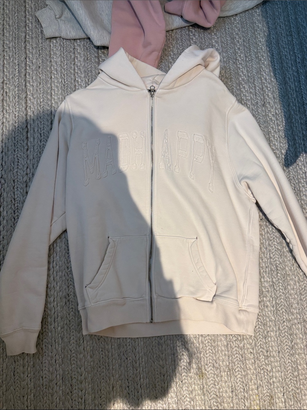 Madhappy Light Cream Zip-Up Hoodie